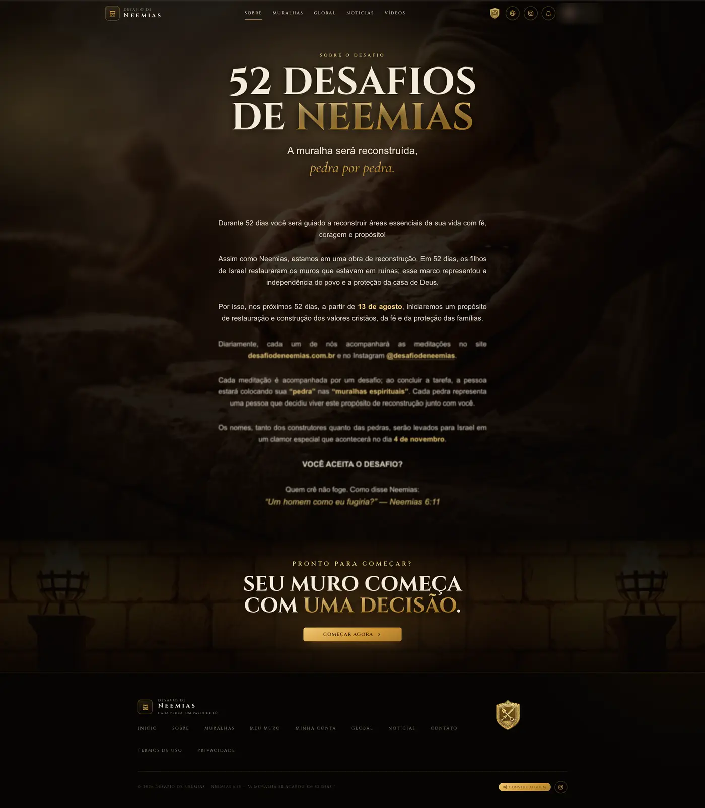 Desafio de Neemias — Sobre o Desafio — 52 dias
