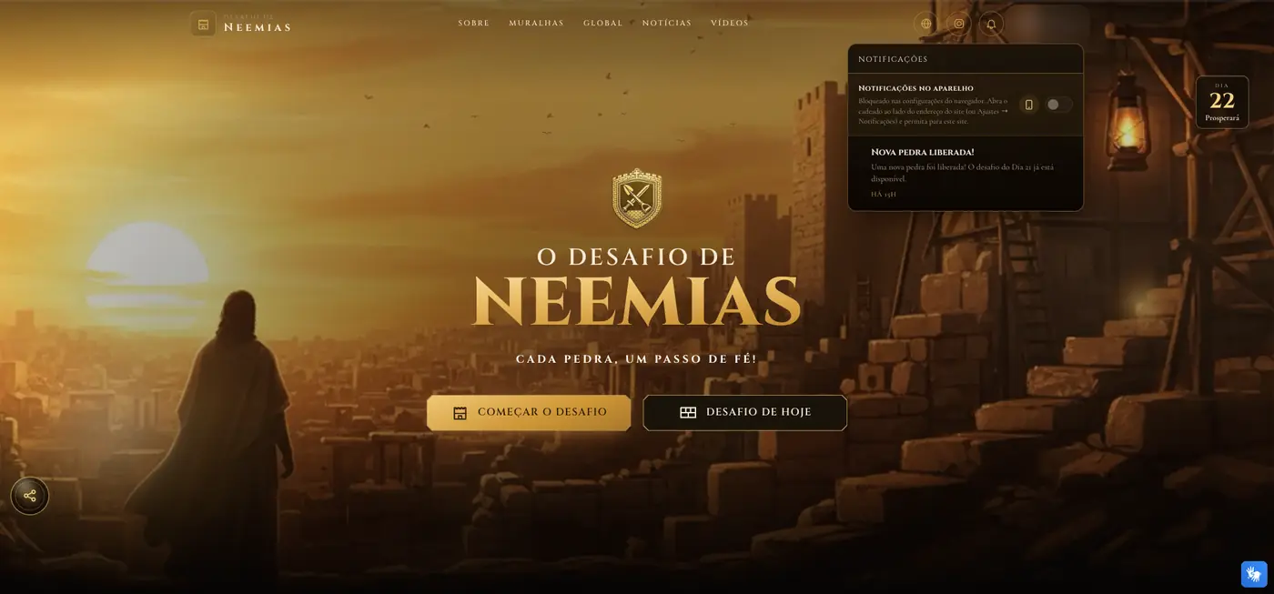 Desafio de Neemias — Notificações