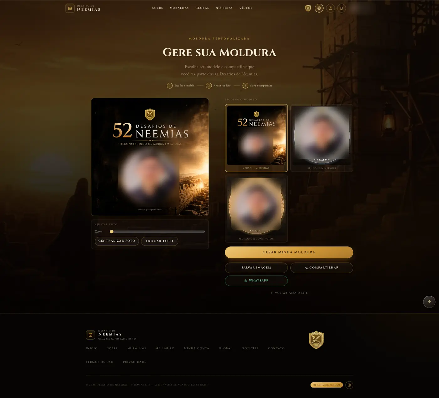 Desafio de Neemias — Moldura personalizada